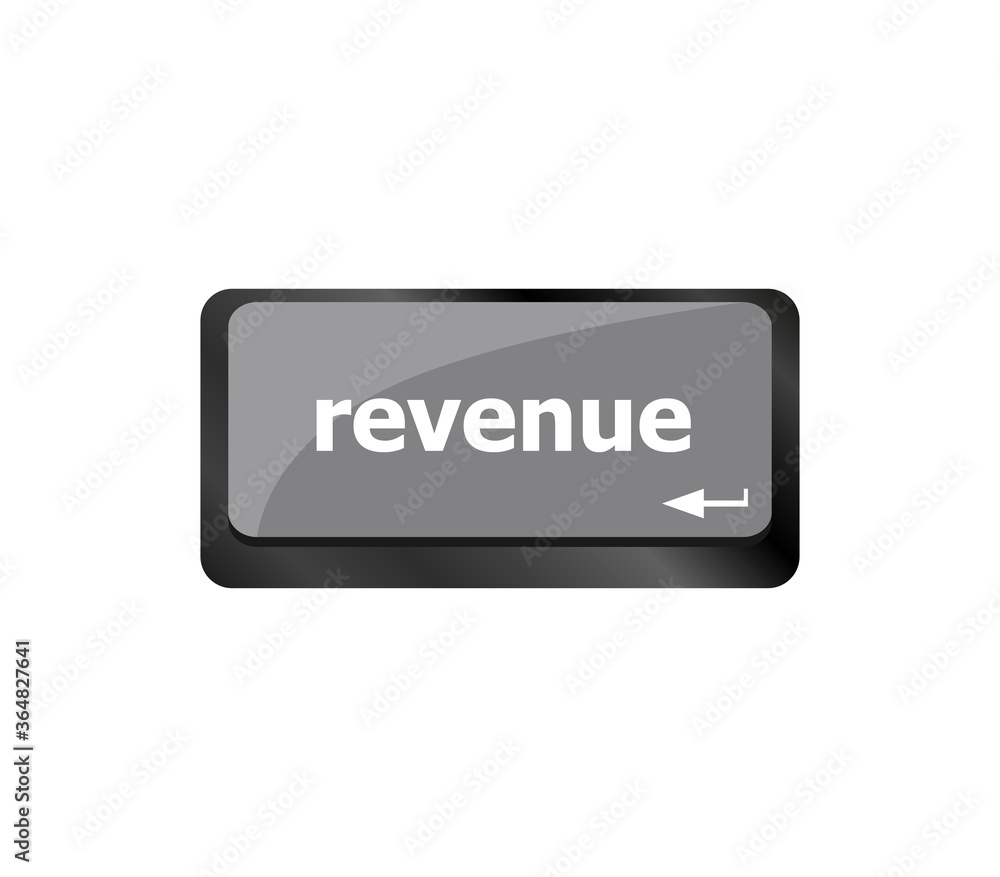word Revenue written on a enter key from the keyboard word Revenue written on a enter key from the keyboard