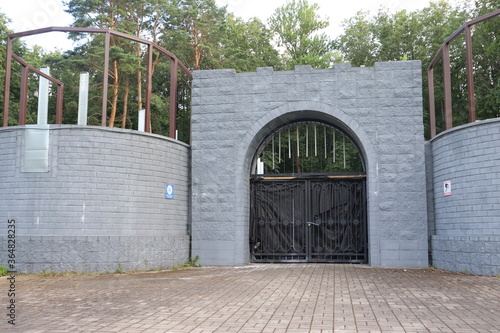 mystic gate with brick stairs in Belarus