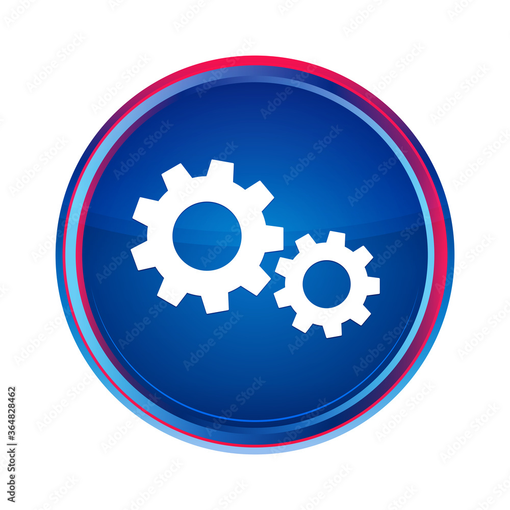 Process icon silky blue round button aqua design illustration Process icon silky blue round button aqua design illustration