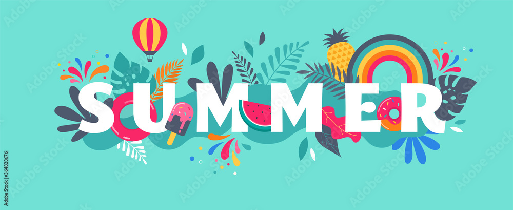 Summer sale banner template. Vector background - obrazy, fototapety, plakaty 