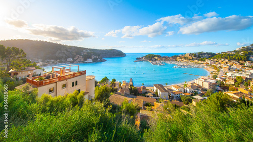 Beautiful harbour of Port de Soller, Majorca, Balearic Islands, Spain © Aleh Varanishcha