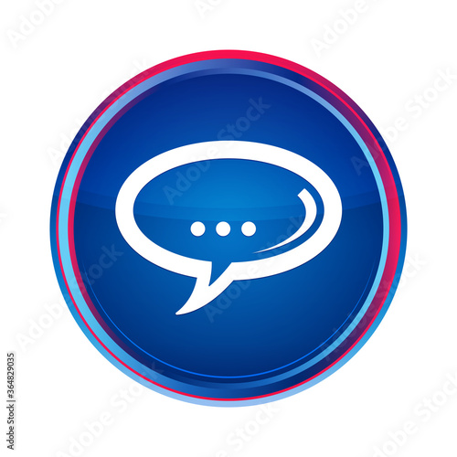 Chat icon silky blue round button aqua design illustration