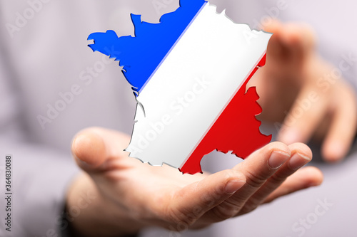 Digital France map country 3d