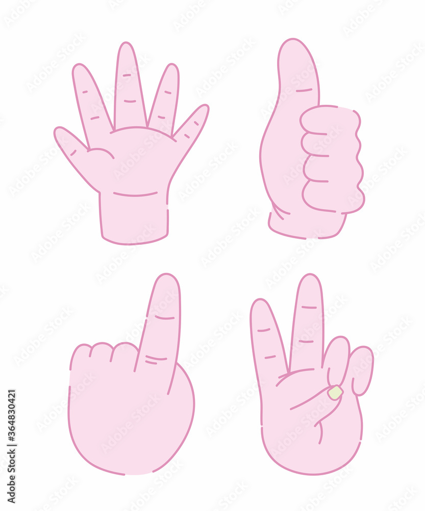 human hands different gesture isolated icons design human hands different gesture isolated icons design