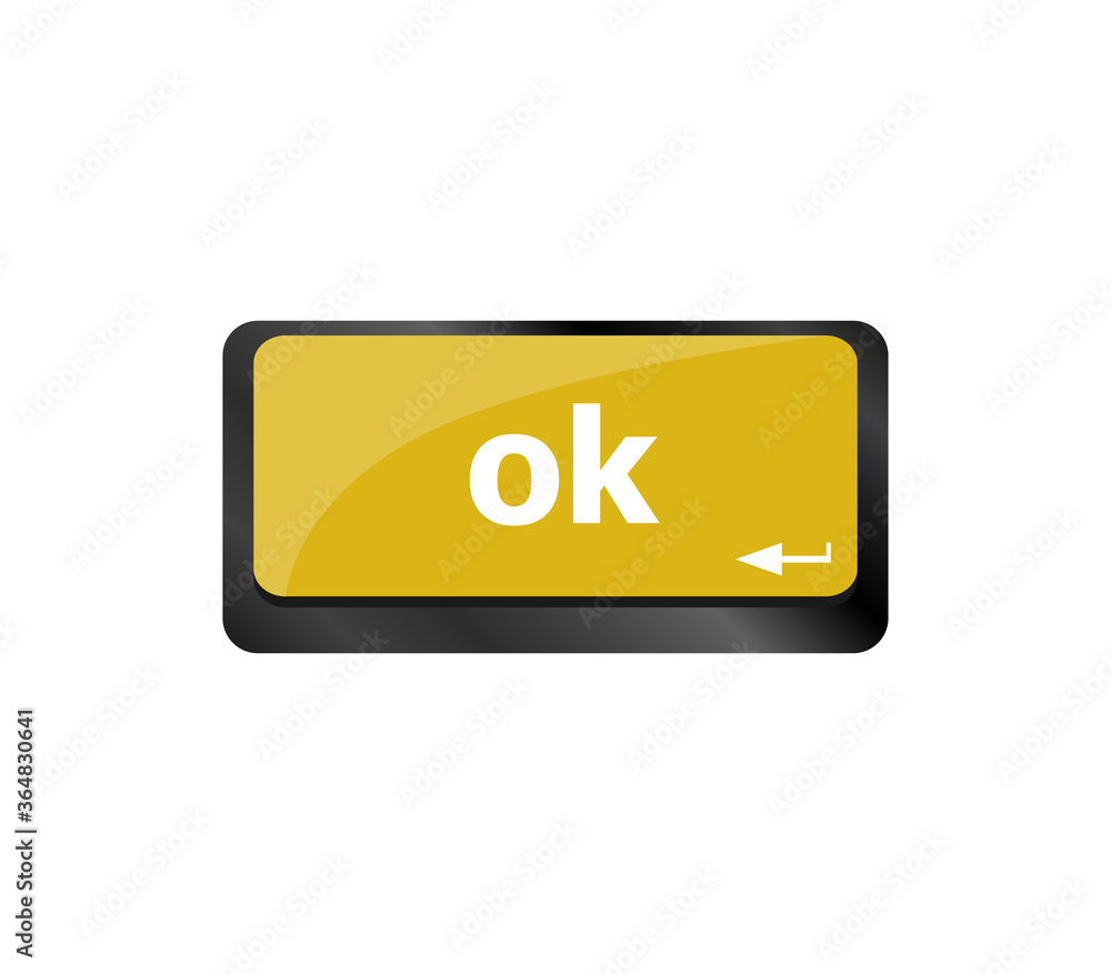 OK button on keyboard keys, business concept OK button on keyboard keys, business concept