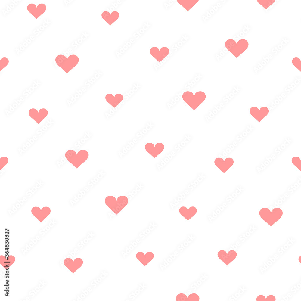 Pink heart pattern on white background