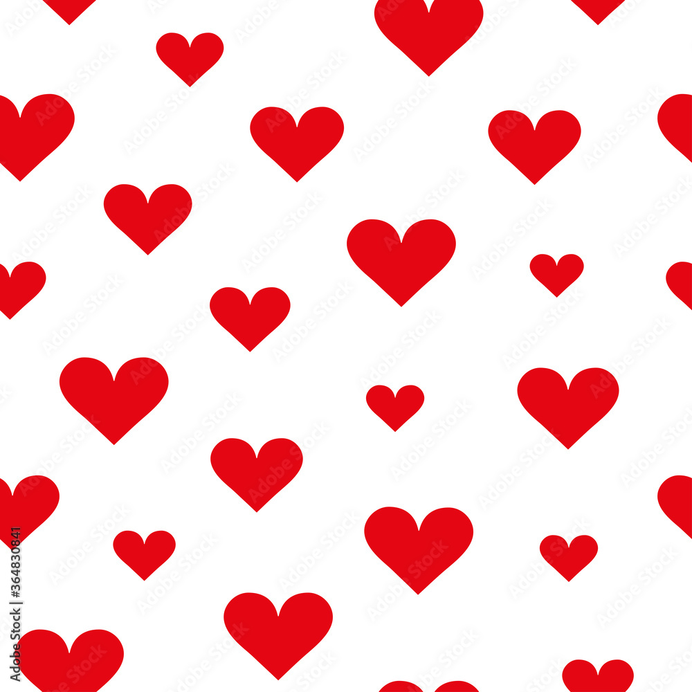 Red heart pattern on white background Red heart pattern on white background