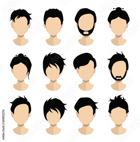 hair, vector hairstyle in puppet