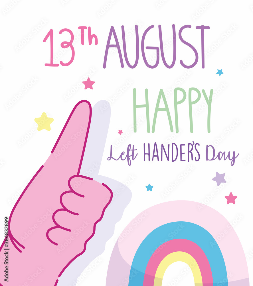 left handers day, hand like gesture cartoon celebration left handers day, hand like gesture cartoon celebration