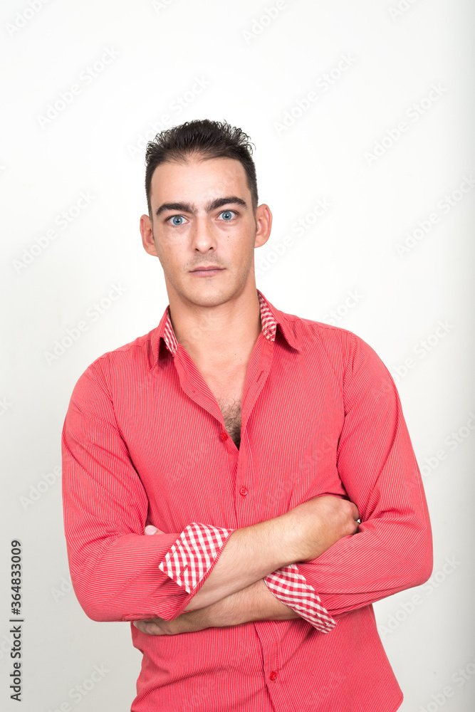 Portrait of young handsome businessman against white background Portrait of young handsome businessman against white background