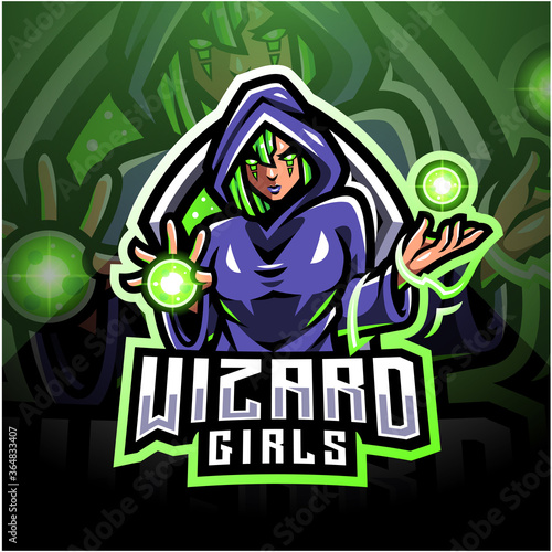 Wizard girls esport mascot logo design