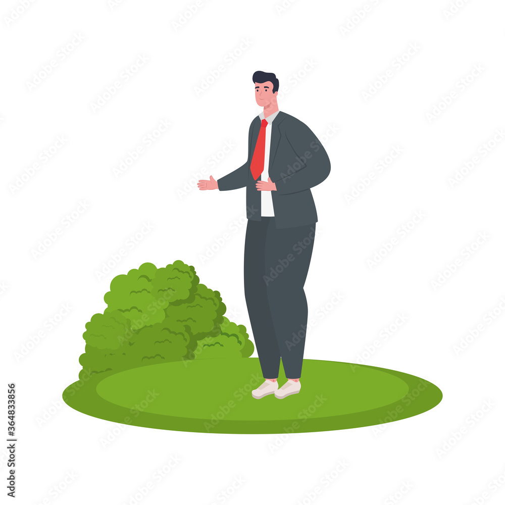 Businessman with shrub design, Office business management and corporate theme Vector illustration Businessman with shrub design, Office business management and corporate theme Vector illustration
