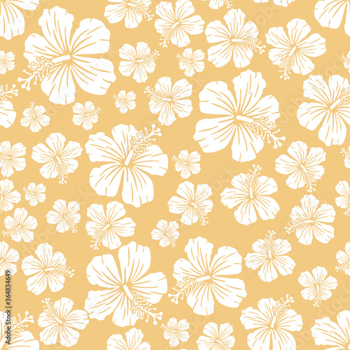 Wallpaper Mural Random hibiscus flower seamless repeat pattern background  Torontodigital.ca