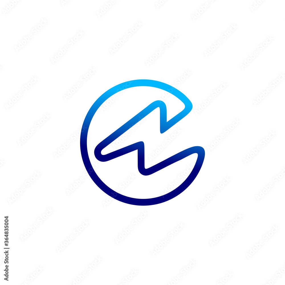 letter c logo with volt symbol letter c logo with volt symbol