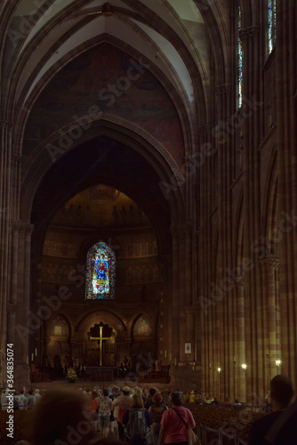 Inside of Cathedral of Notre Dame of Strasbourg in Alsace © Maryvillanz