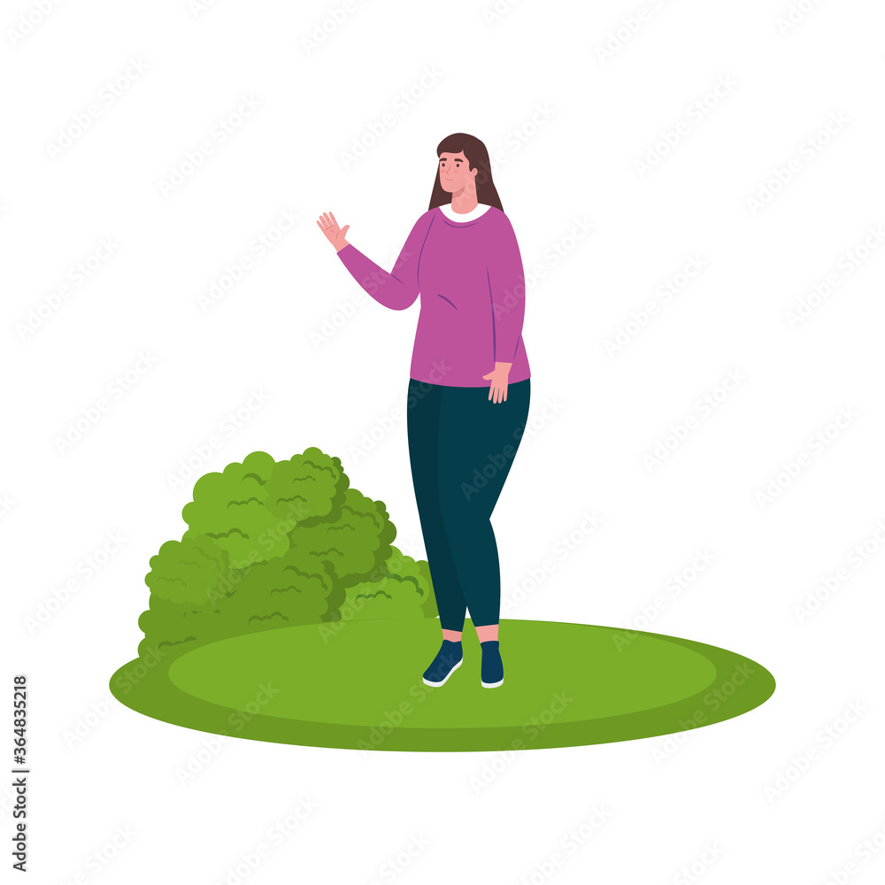 Avatar woman with shrub design, Girl female person people human and social media theme Vector illustration