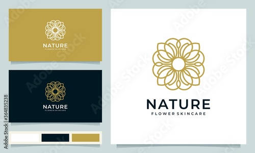 Creative beauty skincare logo design, spa salon, flower concept