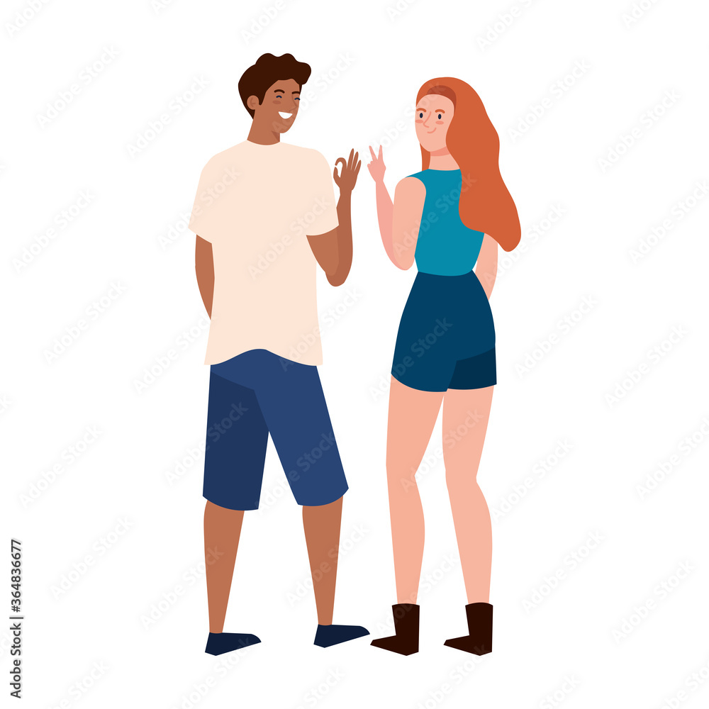 Woman and man avatar backwards design, Person people and human theme Vector illustration