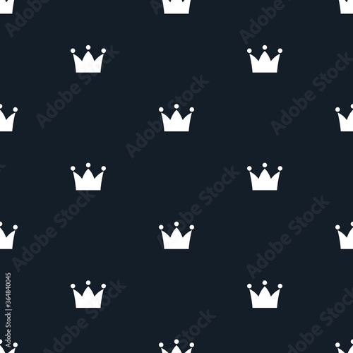 Simple seamless vector pattern with crown On blue background.