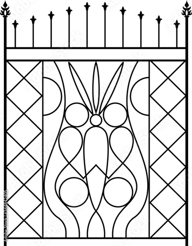 Wrought Iron Gate, Ornamental Design