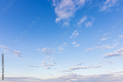 Partly cloudy sky at just before sunset