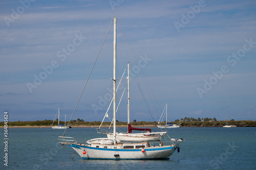 Sailboat on the Sea with blue sky