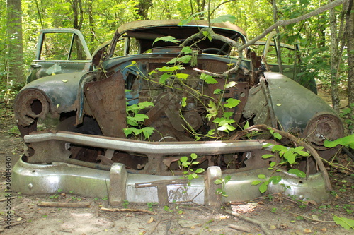 This abandoned midcentury Spitfire is being reclaimed by the forest around it.