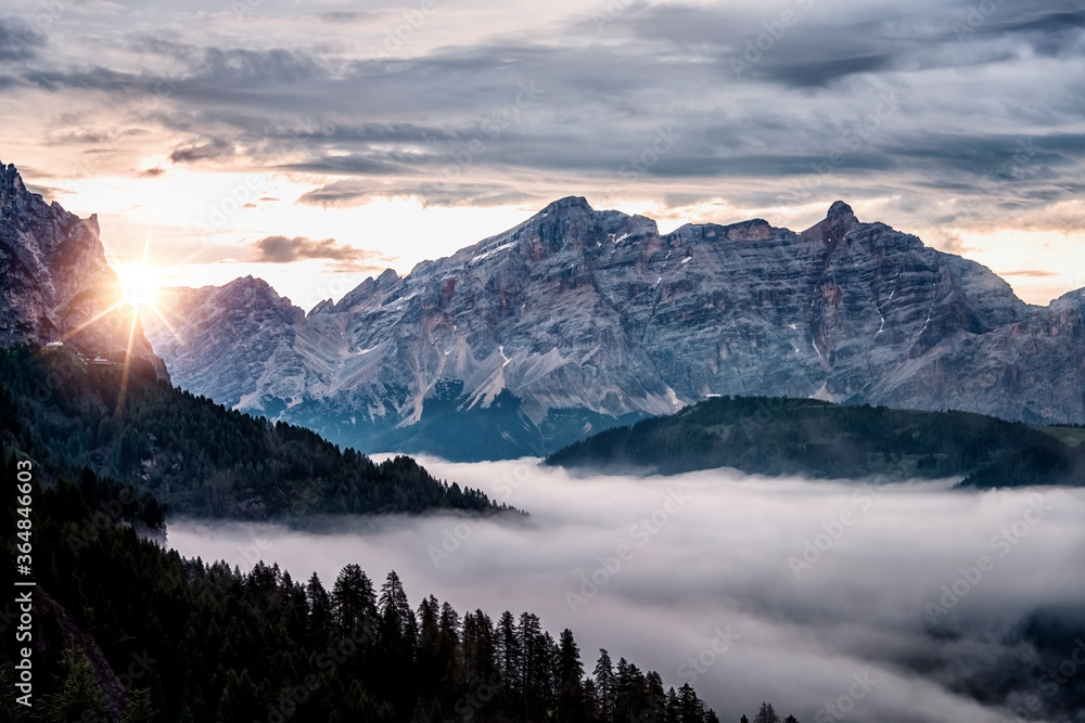 Dolomites landscape a UNESCO world heritage in South-Tyrol, Italy