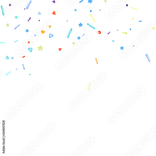 Sprinkles grainy. Cupcake donuts background.