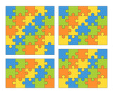 Jigsaw puzzle vector set