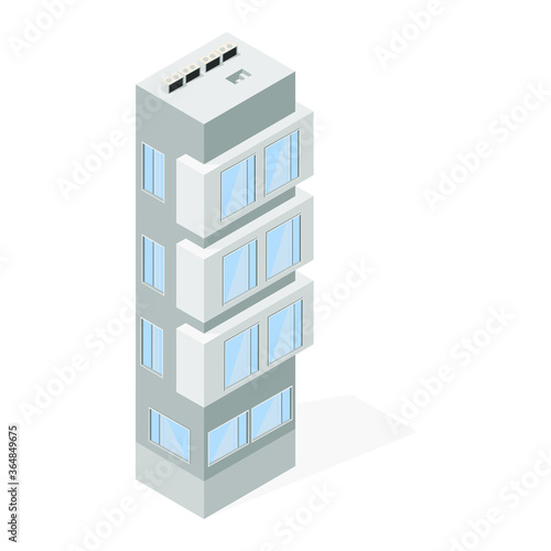 Multistory building. Residential building. Megapolis, isometry. Architecture. Web design.eps