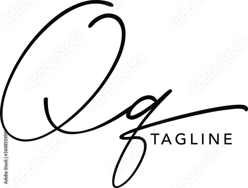 Qq Letter Initial Logo Design, Vector Template
