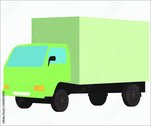 A truck for loading and transporting heavy goods. Vector illustration.