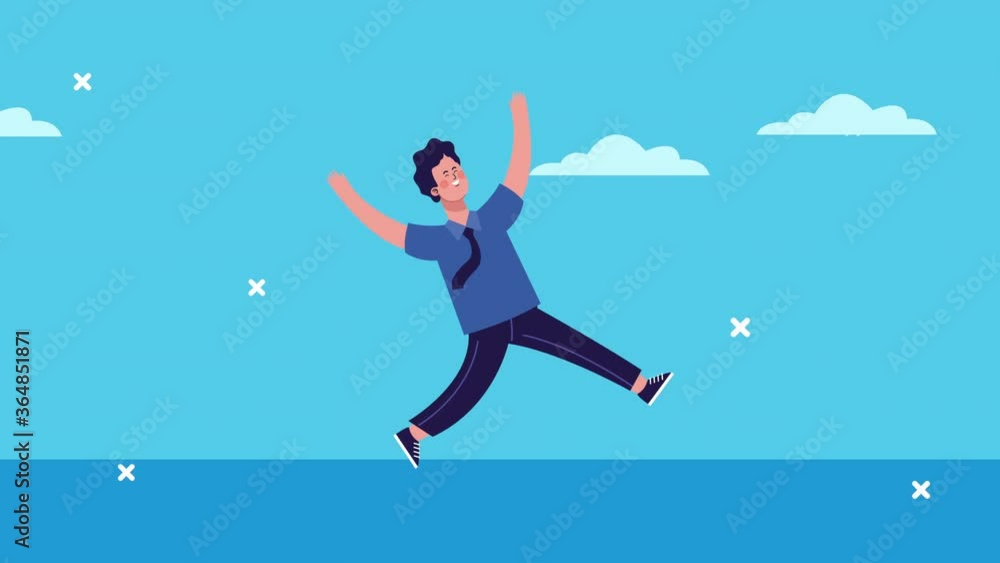 businessman floating character scene animated businessman floating character scene animated