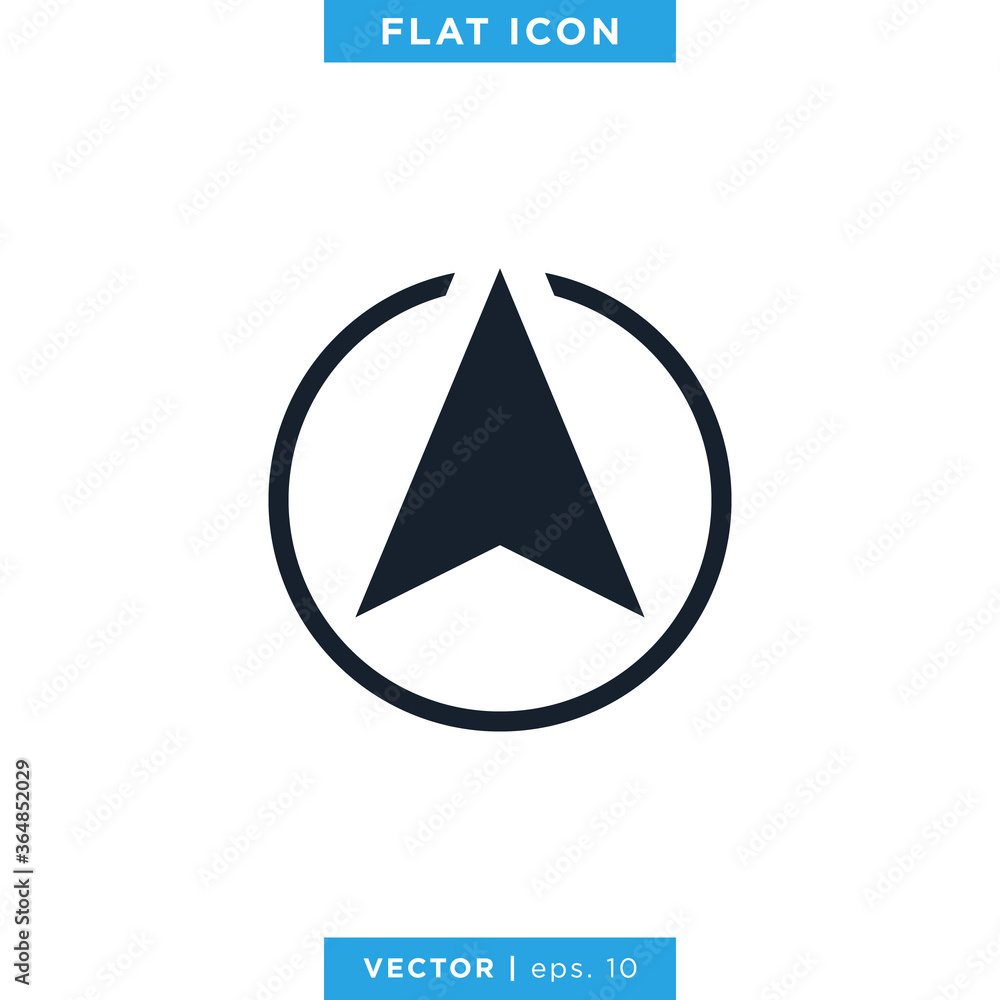 Arrow Compass Icon Vector Logo Template. North Direction. Arrow Compass Icon Vector Logo Template. North Direction.
