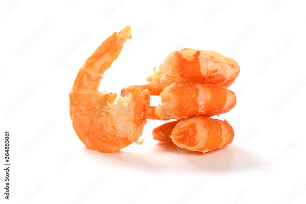 big size dry shrimps on a white background big size dry shrimps on a white background