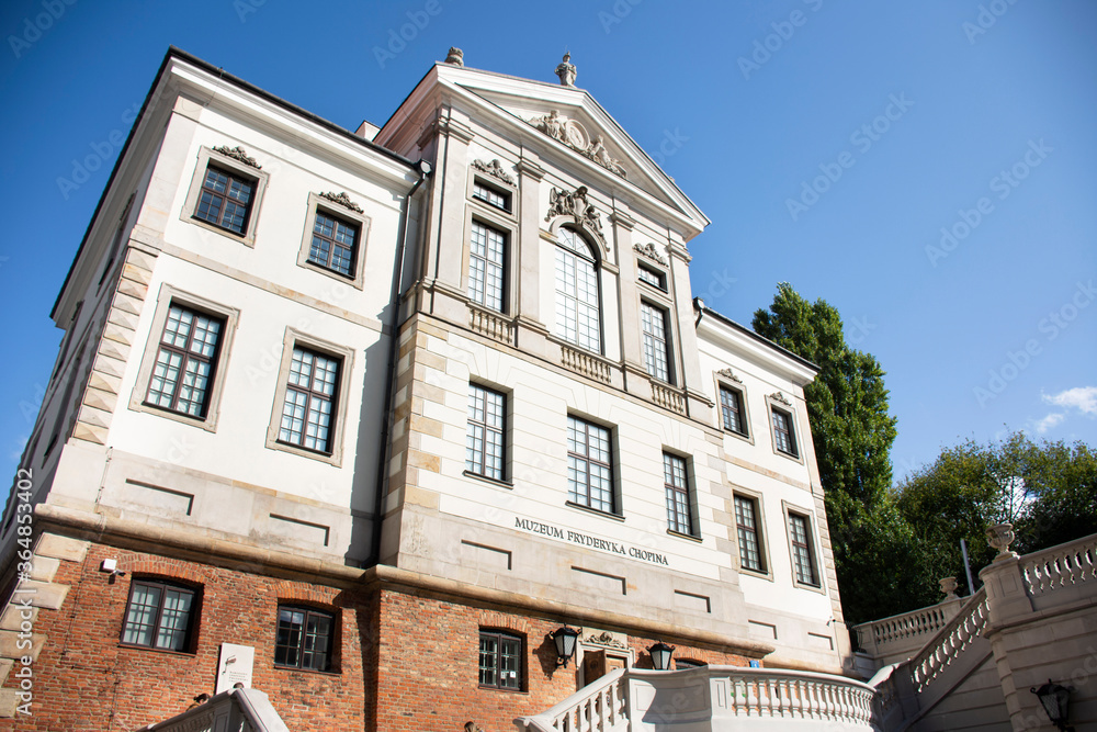 Fryderyk Chopin Museum or Muzeum Fryderyka Chopina or Ostrogski Palace for Polish people and foreign travelers travel visit on Pałacu Ostrogskich at Warszawa on September 21, 2019 in Warsaw, Poland
