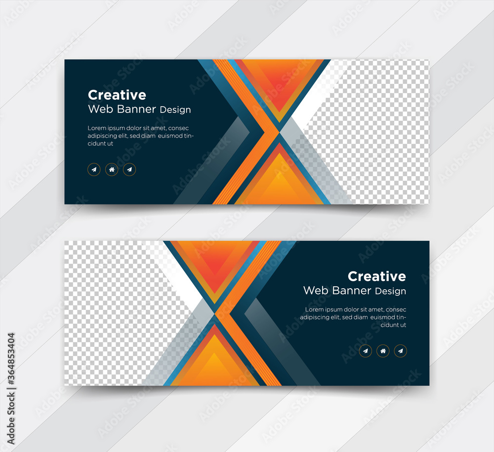 Creative web banner, social media cover templates