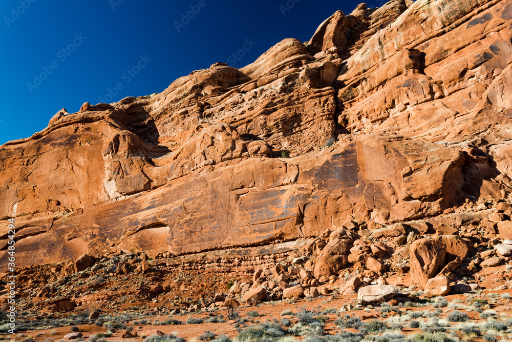 Obraz premium Red rock cliffs in Arches National Park