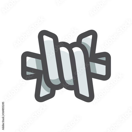 Barbed wire. Twisted rod Vector Cartoon illustration