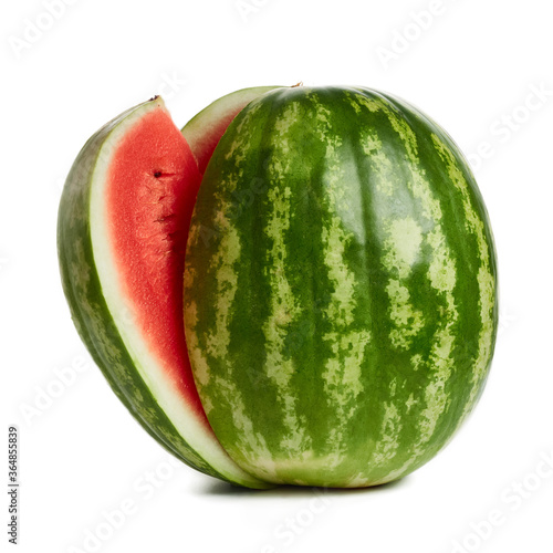 Ripe, juicy watermelon, with a cut-out part