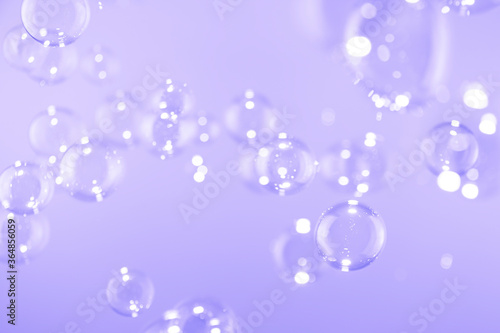 Wallpaper Mural Beautiful clear soap bubbles float on purple background. Torontodigital.ca