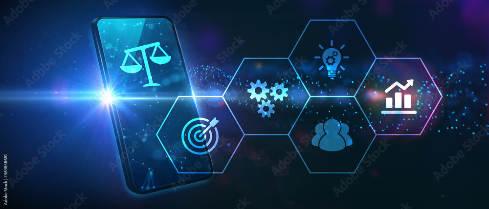 Business, Technology, Internet and network concept. Labor law, Lawyer, Attorney at law, Legal advice concept on virtual screen. Business, Technology, Internet and network concept. Labor law, Lawyer, Attorney at law, Legal advice concept on virtual screen.