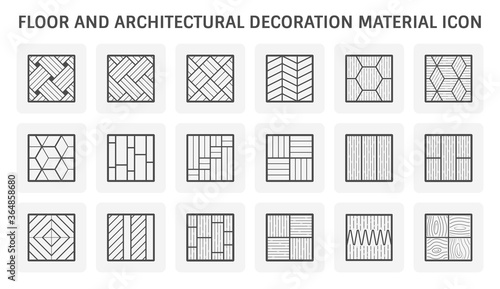 Floor and architecture decoration material vector icon set design.