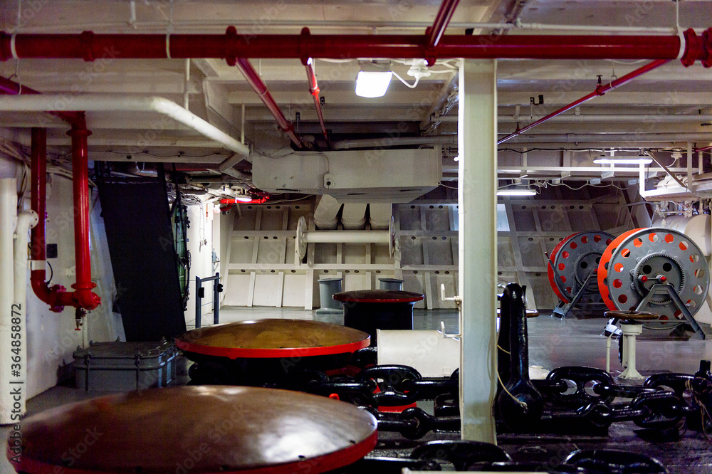 NEW YORK, USA - SEP 25, 2015: Interior of the USS Intrepid (The ...