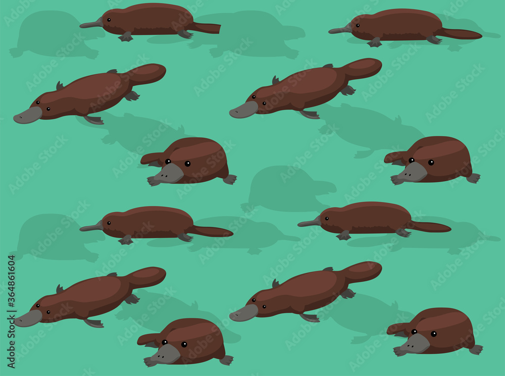 Animal Australian Character Cute Cartoon Platypus Background Wallpaper