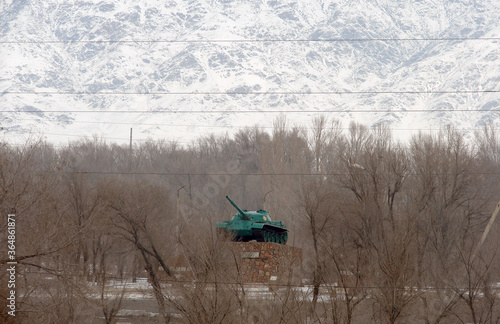 A tank monument
