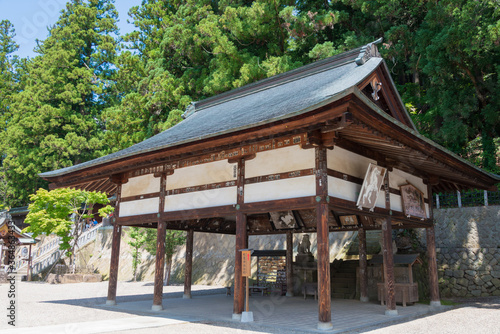 Sakurayama Hachimangu shrine. a famous historic site in Takayama, Gifu, Japan. © beibaoke