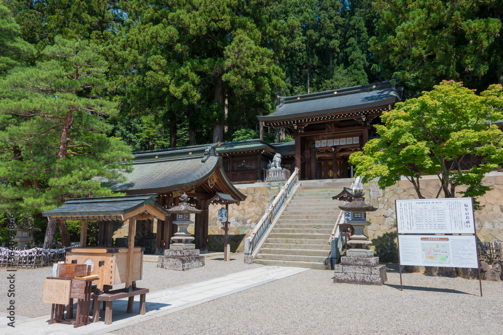 Sakurayama Hachimangu shrine. a famous historic site in Takayama, Gifu, Japan.