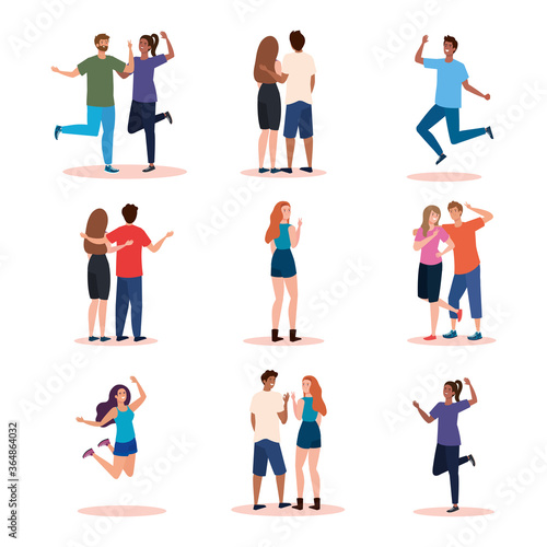 Women and men avatars cartoons design  Person people and human theme Vector illustration